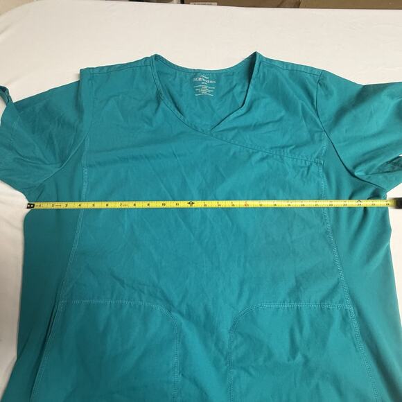 Cherokee Pro Flexibles, Womens Medical Scrub Top Size 3XL, Color Teal, V-Neck - Picture 8 of 9